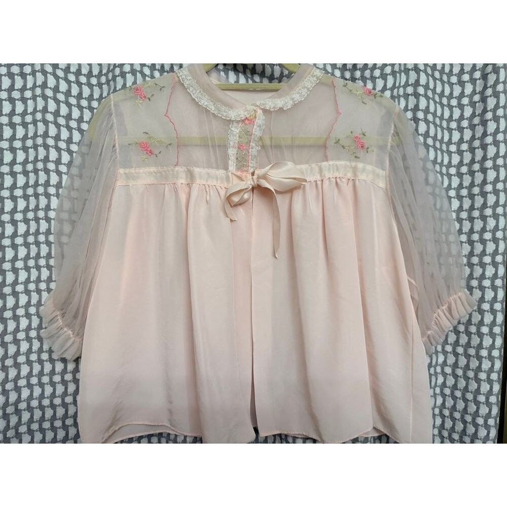 Vintage Sheer Embroidered Lace Top